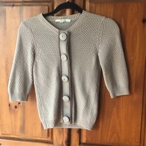 Biden gray sweater with embellished buttons